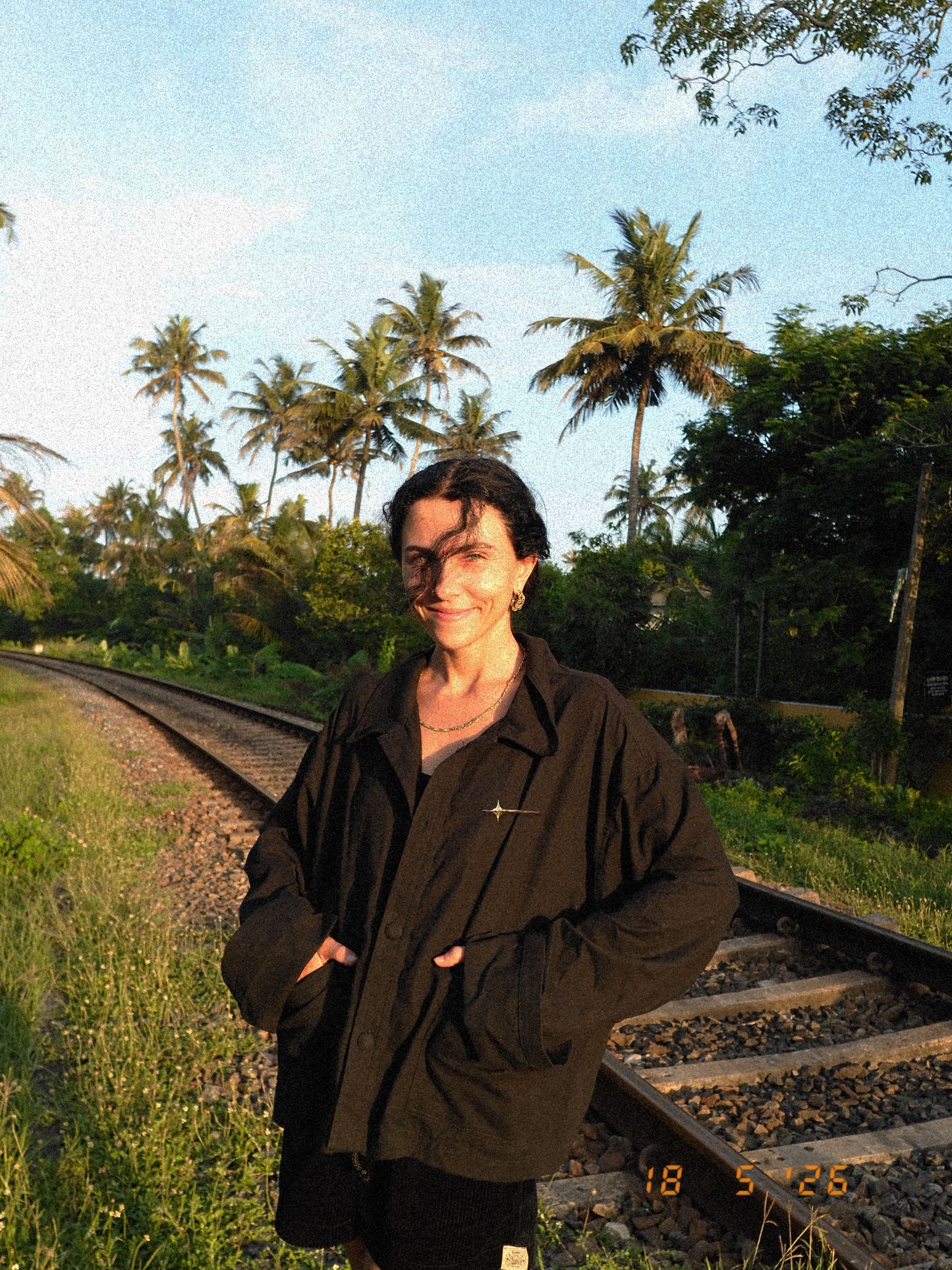 N224- ATLAS Overshirt & Handmade  Brass Comet Pin Gulabo X Jarana