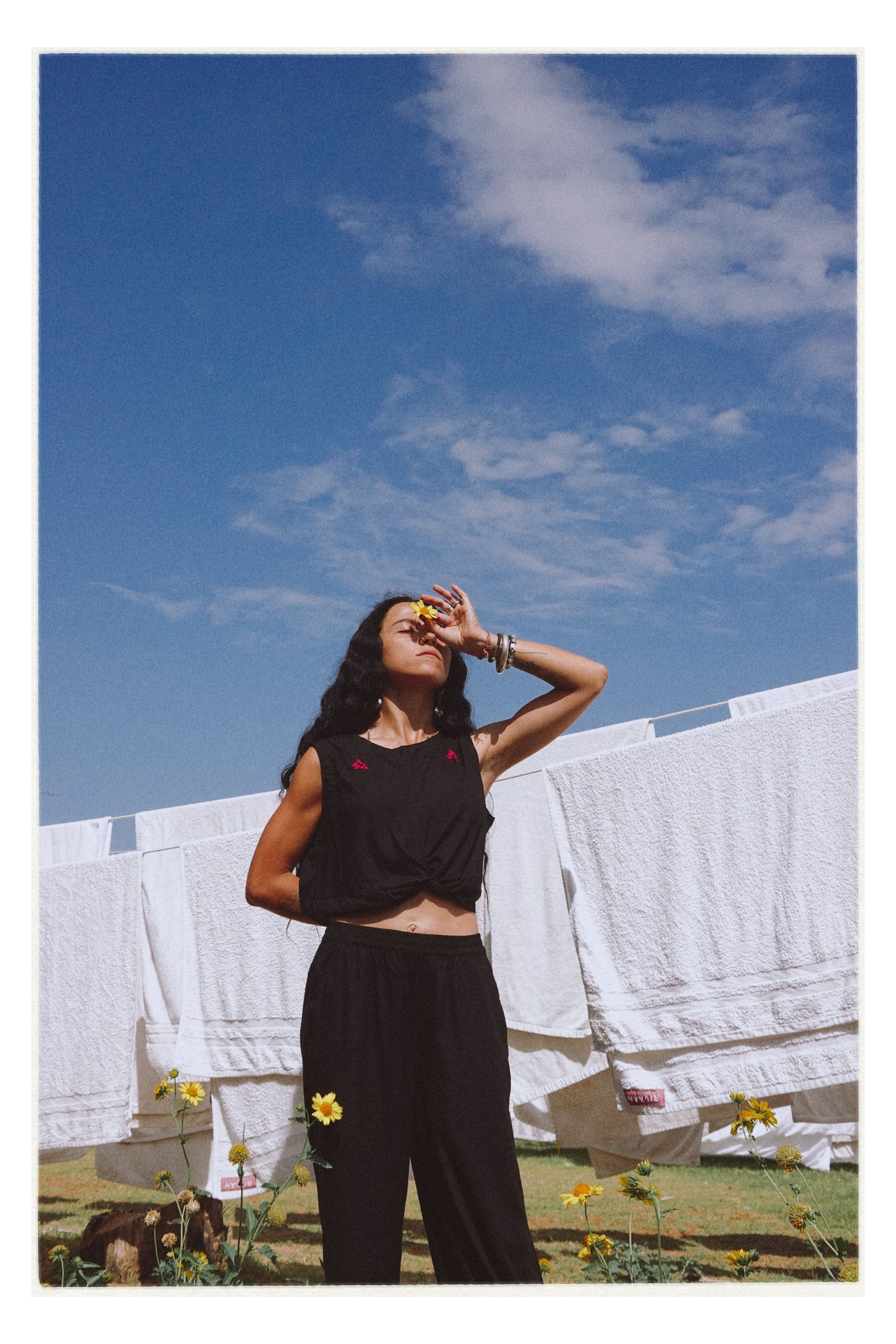 W2 – Knot Crop Top | Rayon Tie-Front Blouse with Hand Embroidery