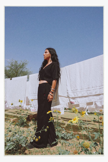 W6 – Choli & Palazzo Set | Rayon Crop Top and Wide-Leg Pants