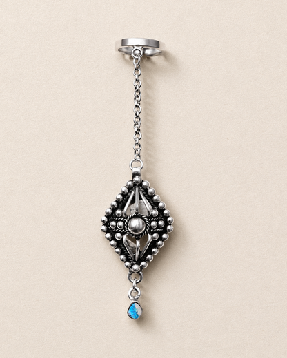 N122 - Australian Opal  Chain Adjustable Silver Ring