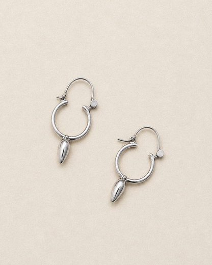 N205- Desert Thorn Silver Hoops XS
