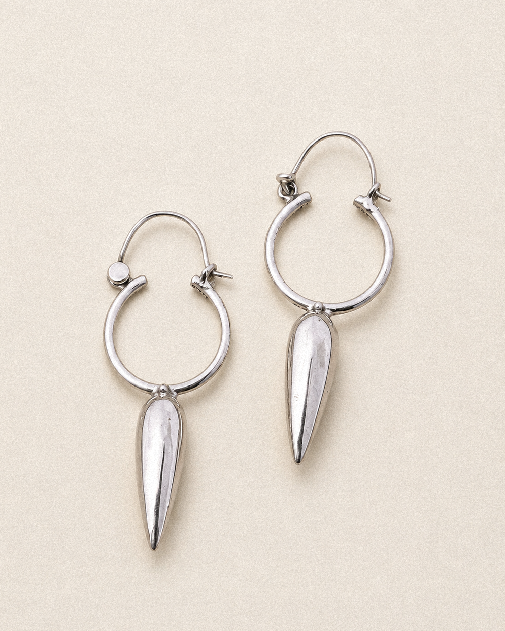 N204- Desert Thorn Silver Hoops
