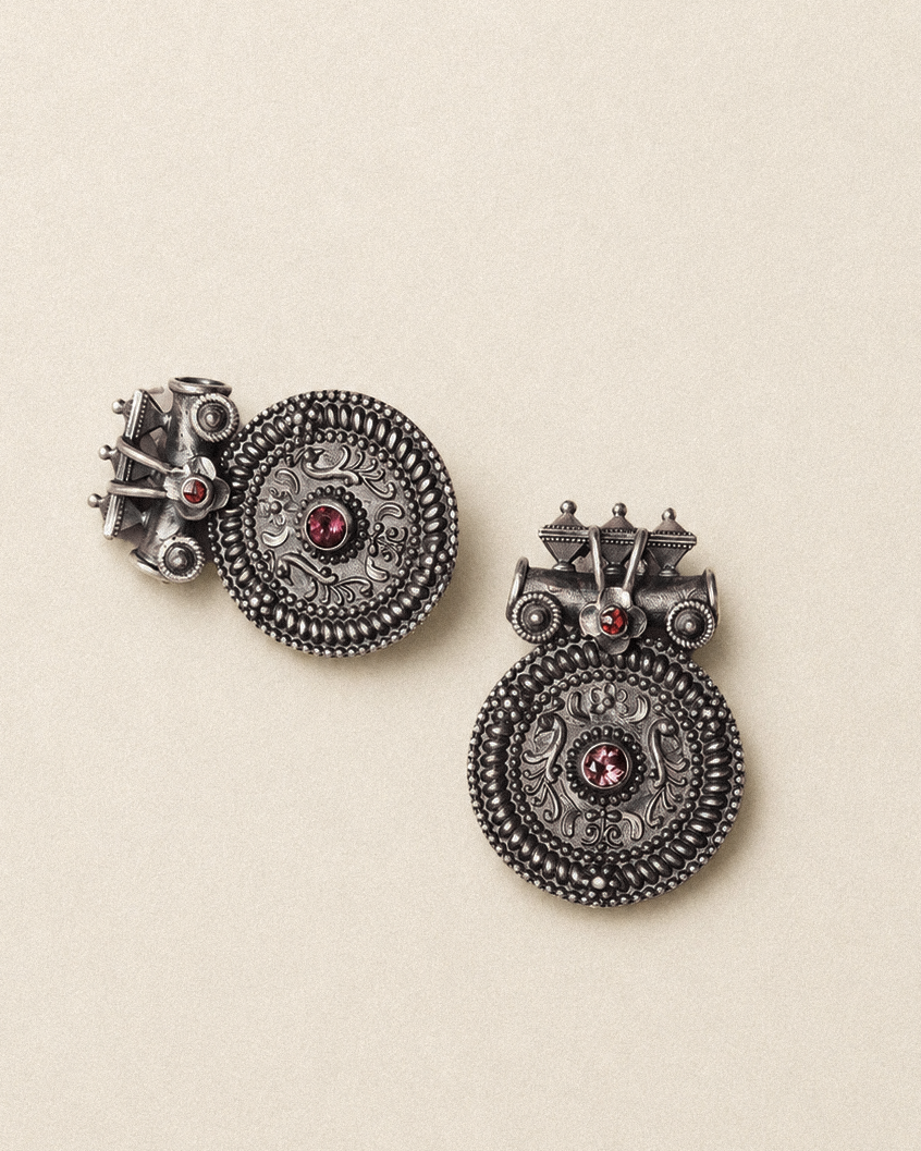 N95 -Mangal Earrings with Pink Tourmaline