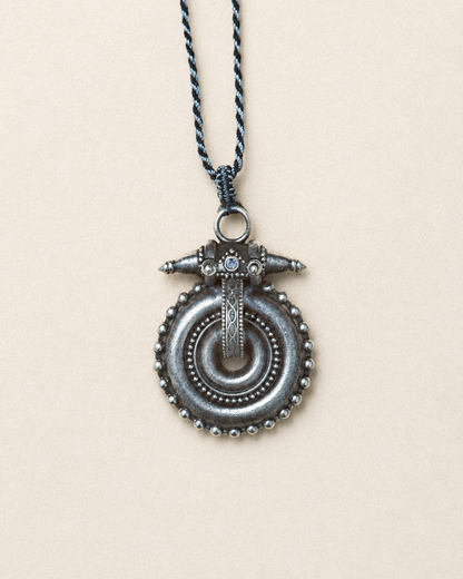 N217-Necklace inspired by traditional Akhota with Tanzanite PREORDER
