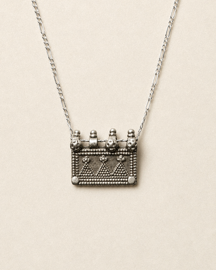 N214- Vintage Rajasthani Silver Ornament Necklace