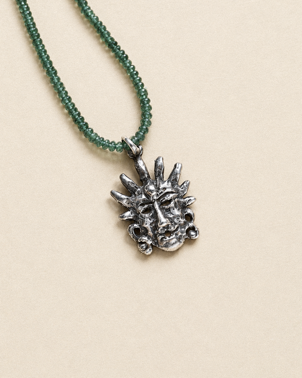 N221 – Surya 925 Silver Necklace with Peridot Choker PREORDER