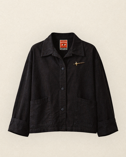N224- ATLAS Overshirt & Handmade  Brass Comet Pin Gulabo X Jarana