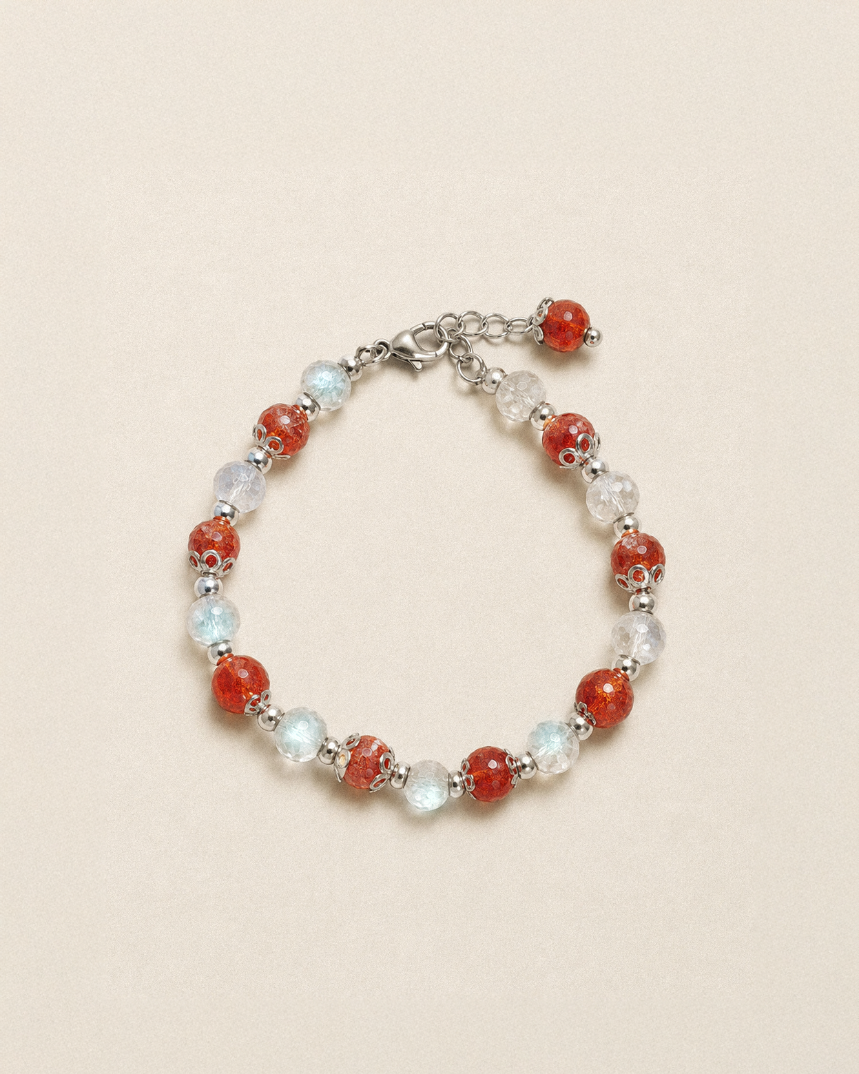 N37 – Bracelet with Moonstone & Sunstone, Silver 925