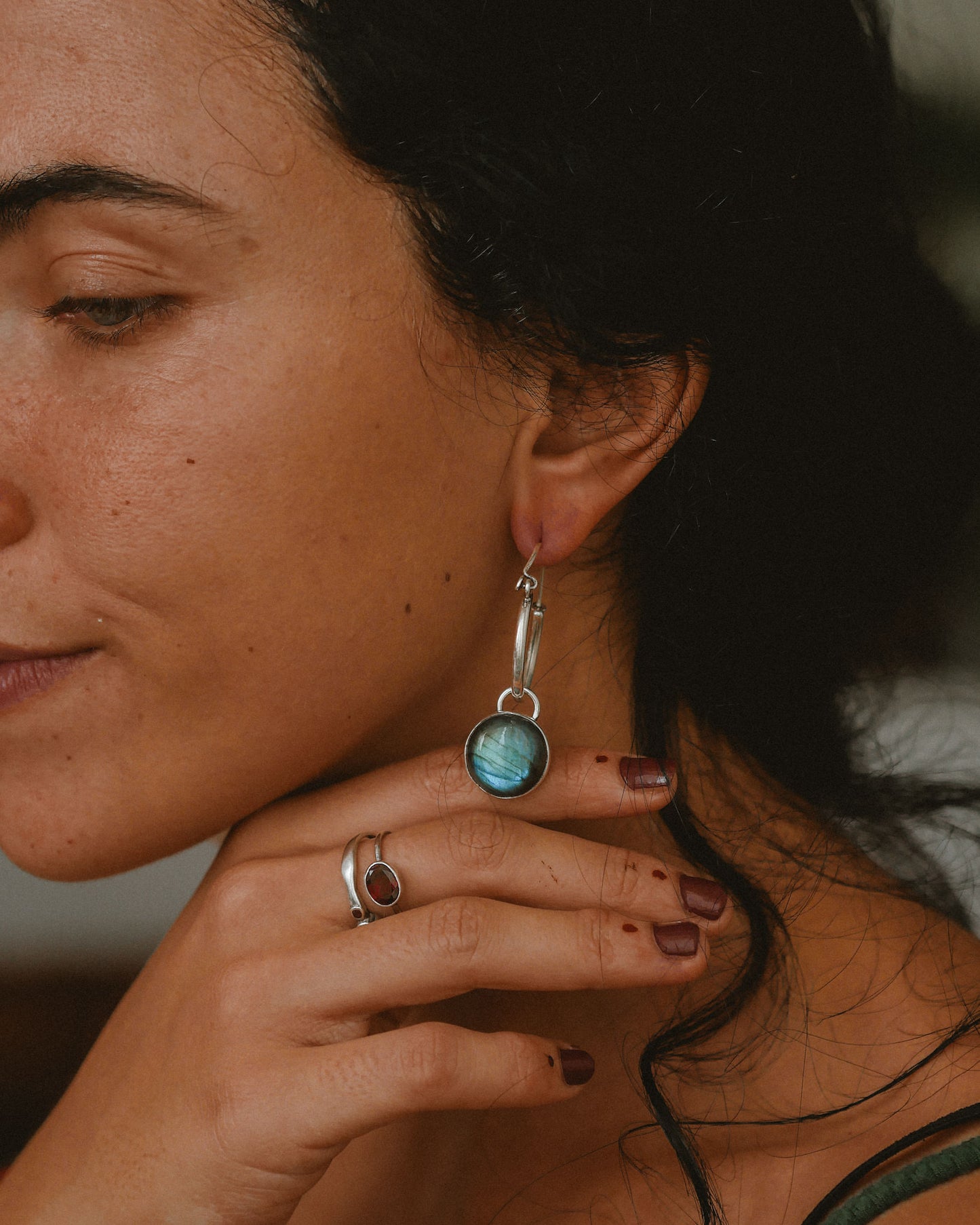 OJOS DE LUZ EARRINGS Labradorite