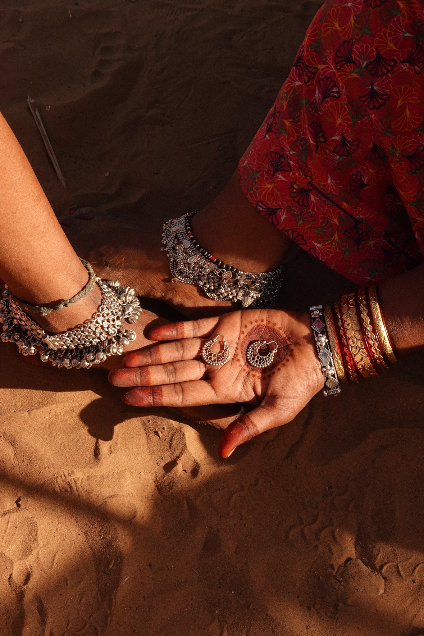 N207 - Antique Filigree Hoop Silver Earrings  Museum Piece