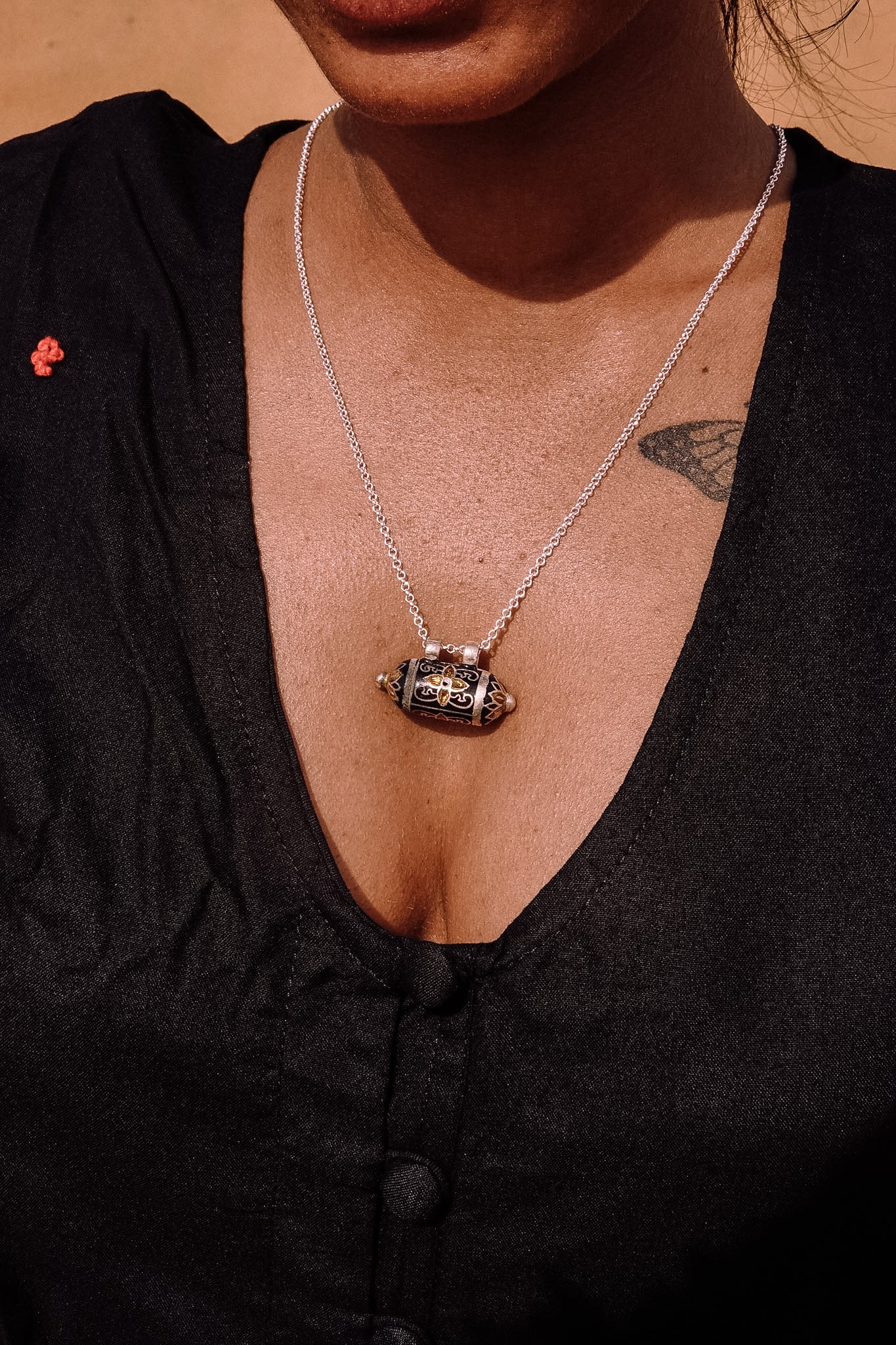 N203 - Taweez Minakari Motif 925 Sterling Silver Pendant