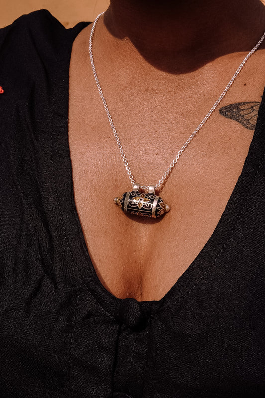 N203 - Taweez Minakari Motif 925 Sterling Silver Pendant