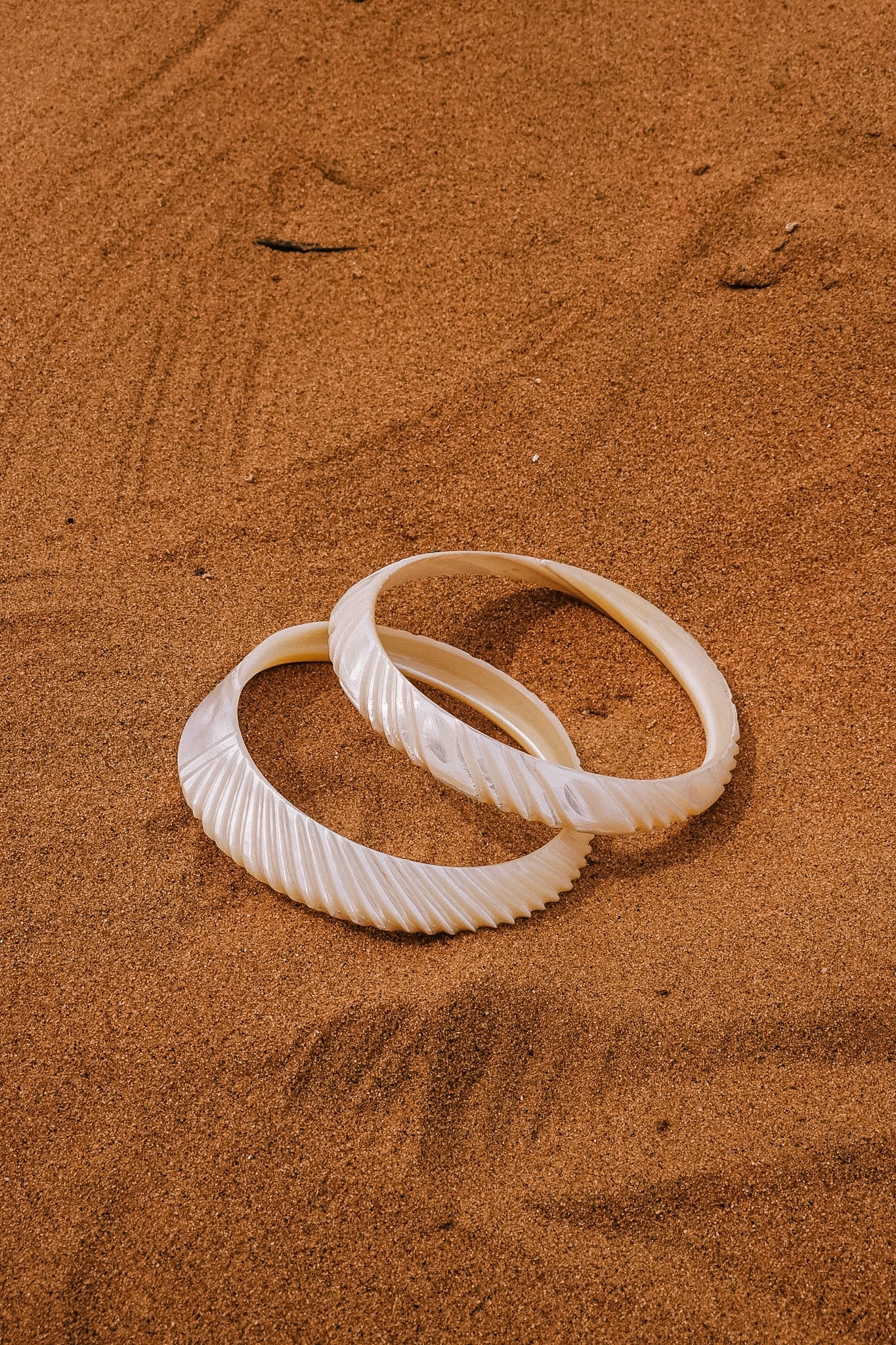 N210 - Natural  Shell Bangles Couple. XL