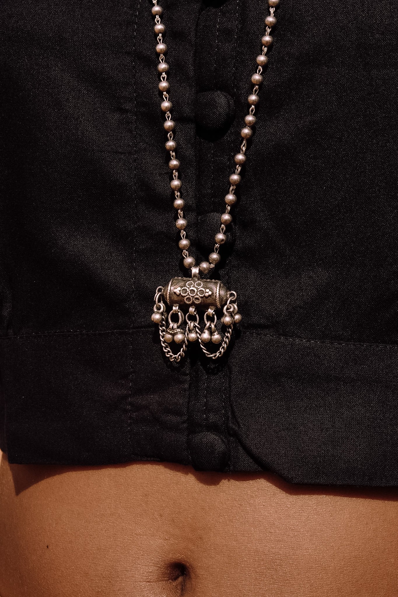 N201 - Taweez Double-Sided Silver Necklace MUSEUM