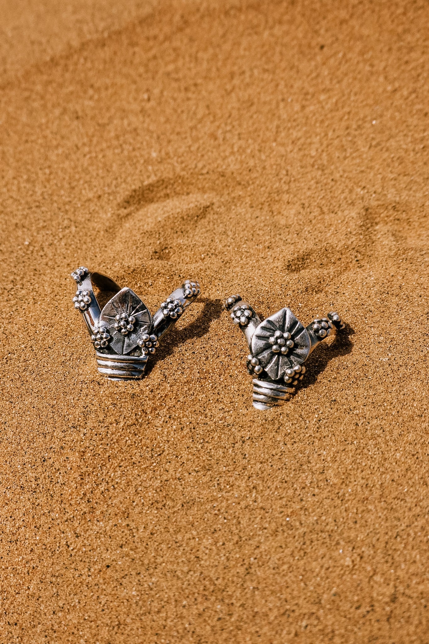 N186 - Banjara inspired Silver Rings with granules