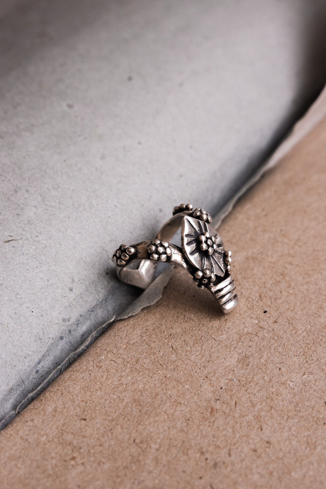 N186 - Banjara inspired Silver Rings with granules