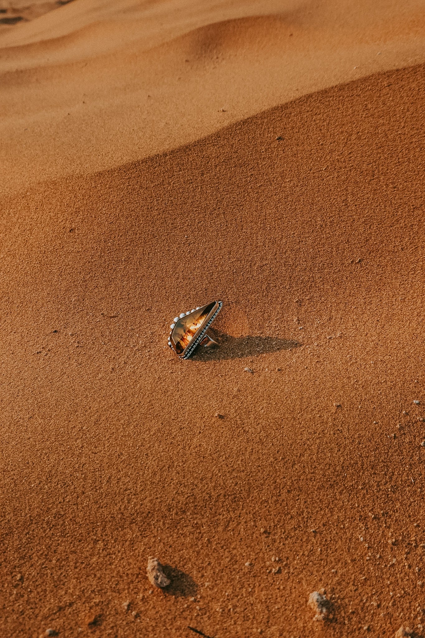 N211 - Silver Ring with Mexican Amber
