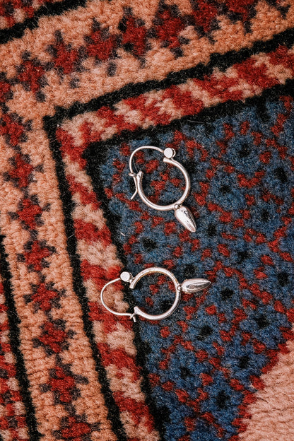 N205- Desert Thorn Silver Hoops XS
