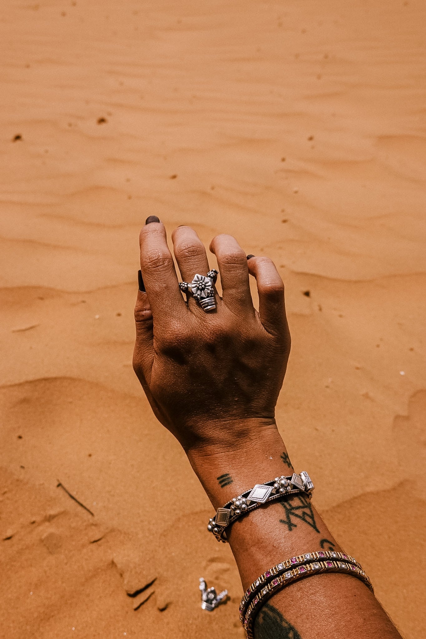 N186 - Banjara inspired Silver Rings with granules