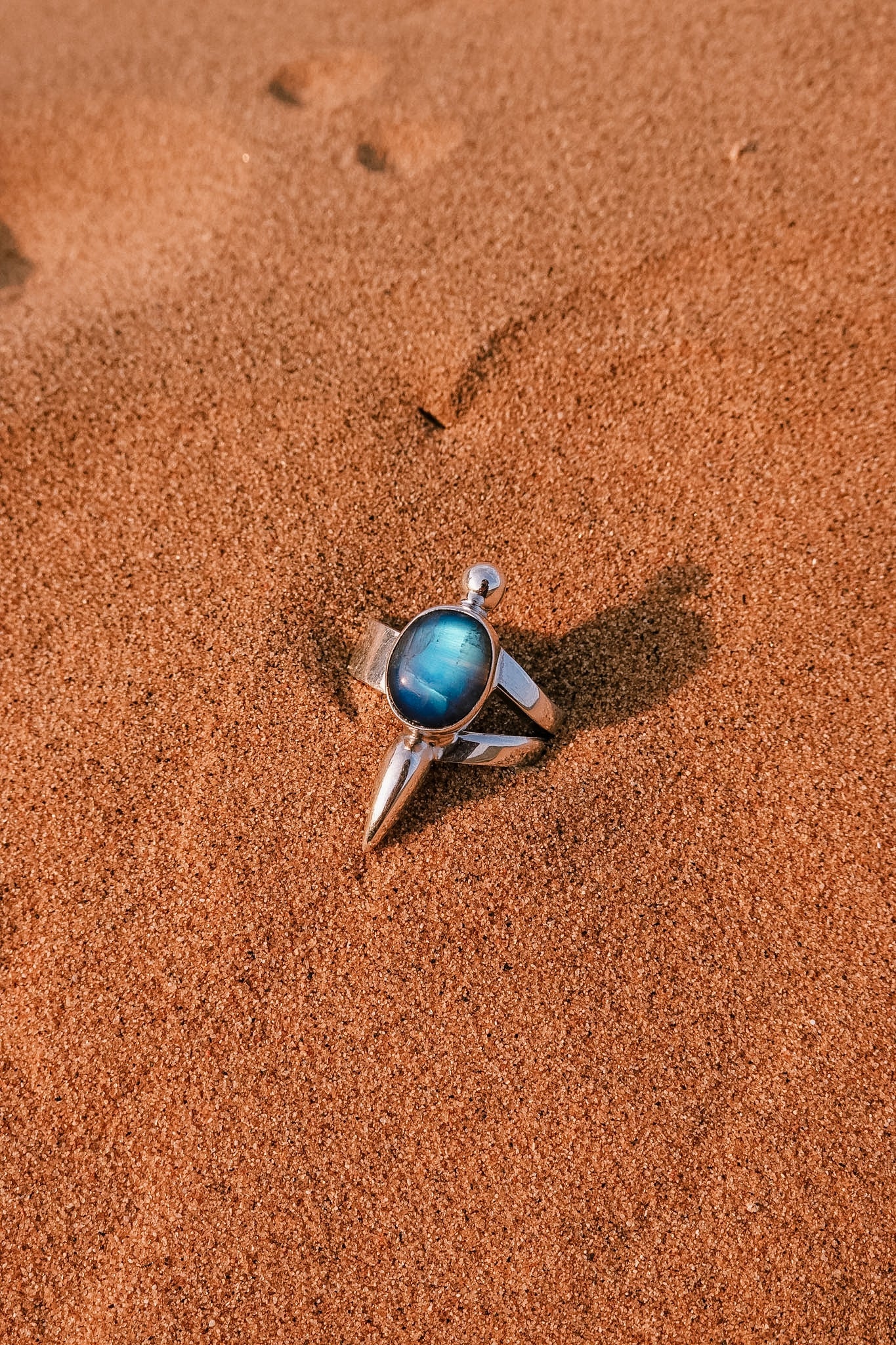 N178 - Silver Ring with  Rainbow Moonstone
