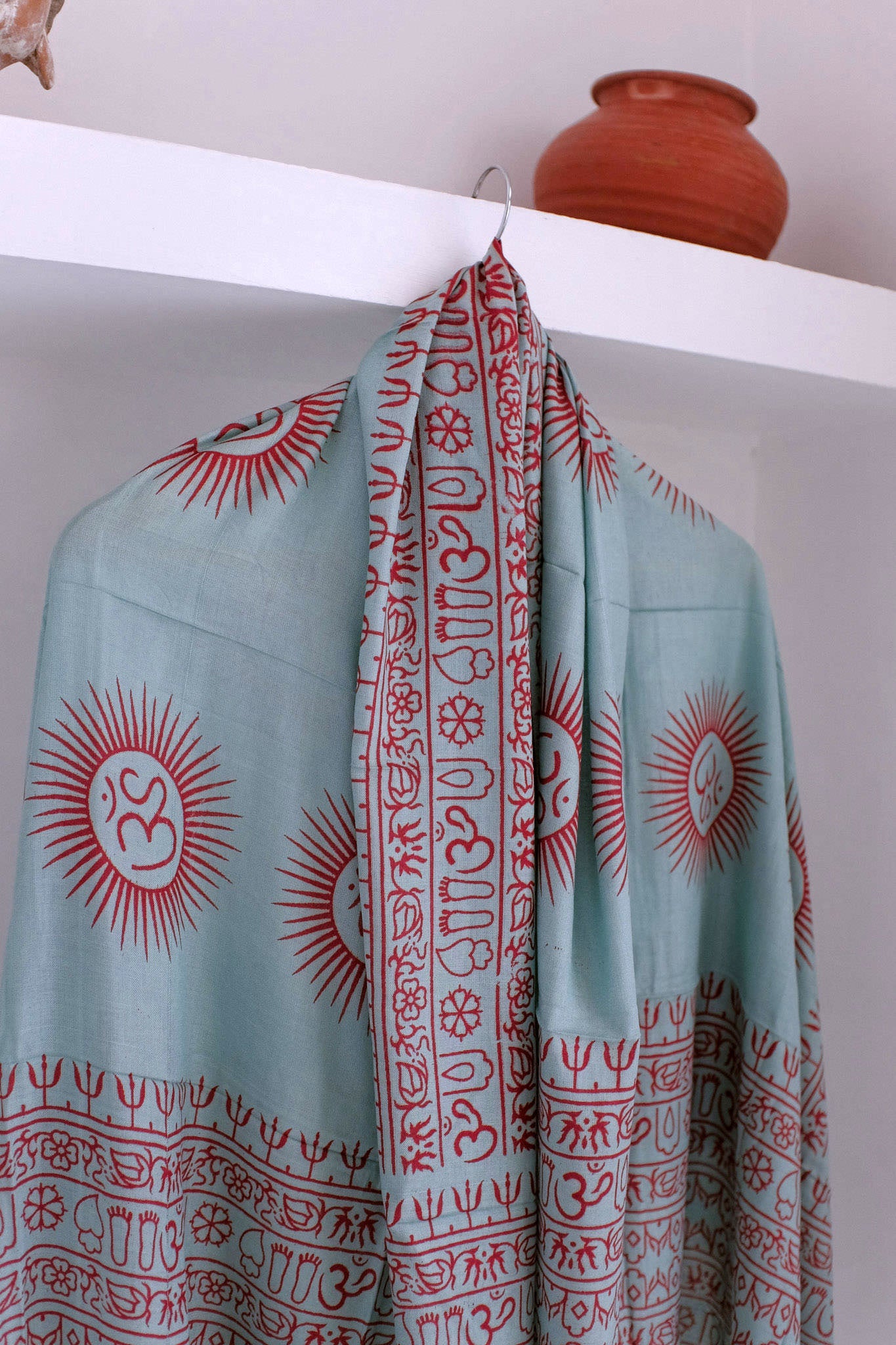 Kashi Rayon Scarf – Om design, Vibrant Indian Colors, Ultra Soft Feel