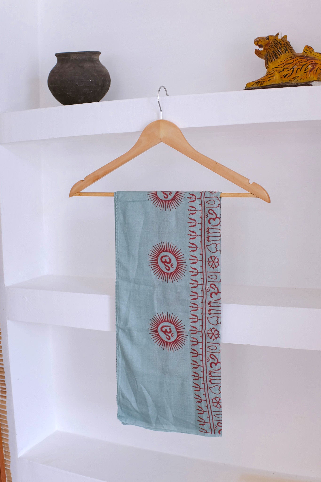 Kashi Rayon Scarf – Om design, Vibrant Indian Colors, Ultra Soft Feel