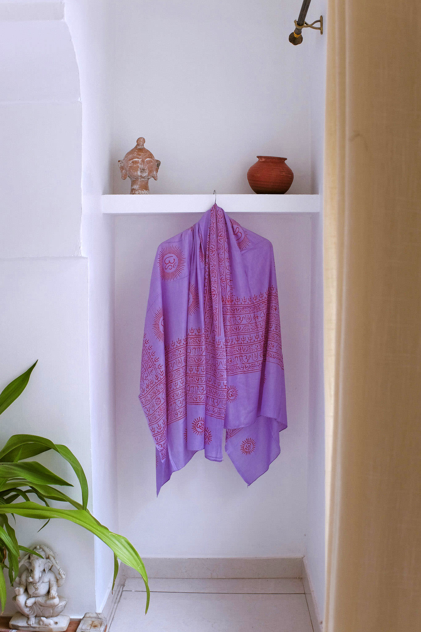 Kashi Rayon Scarf – Om design, Vibrant Indian Colors, Ultra Soft Feel
