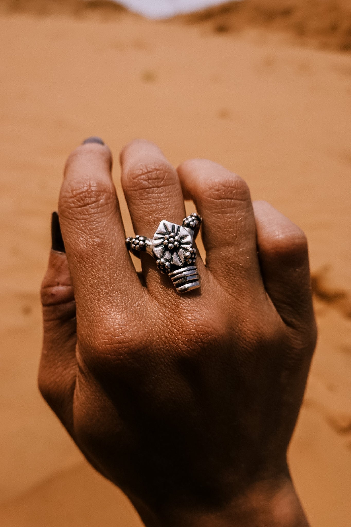 N186 - Banjara inspired Silver Rings with granules