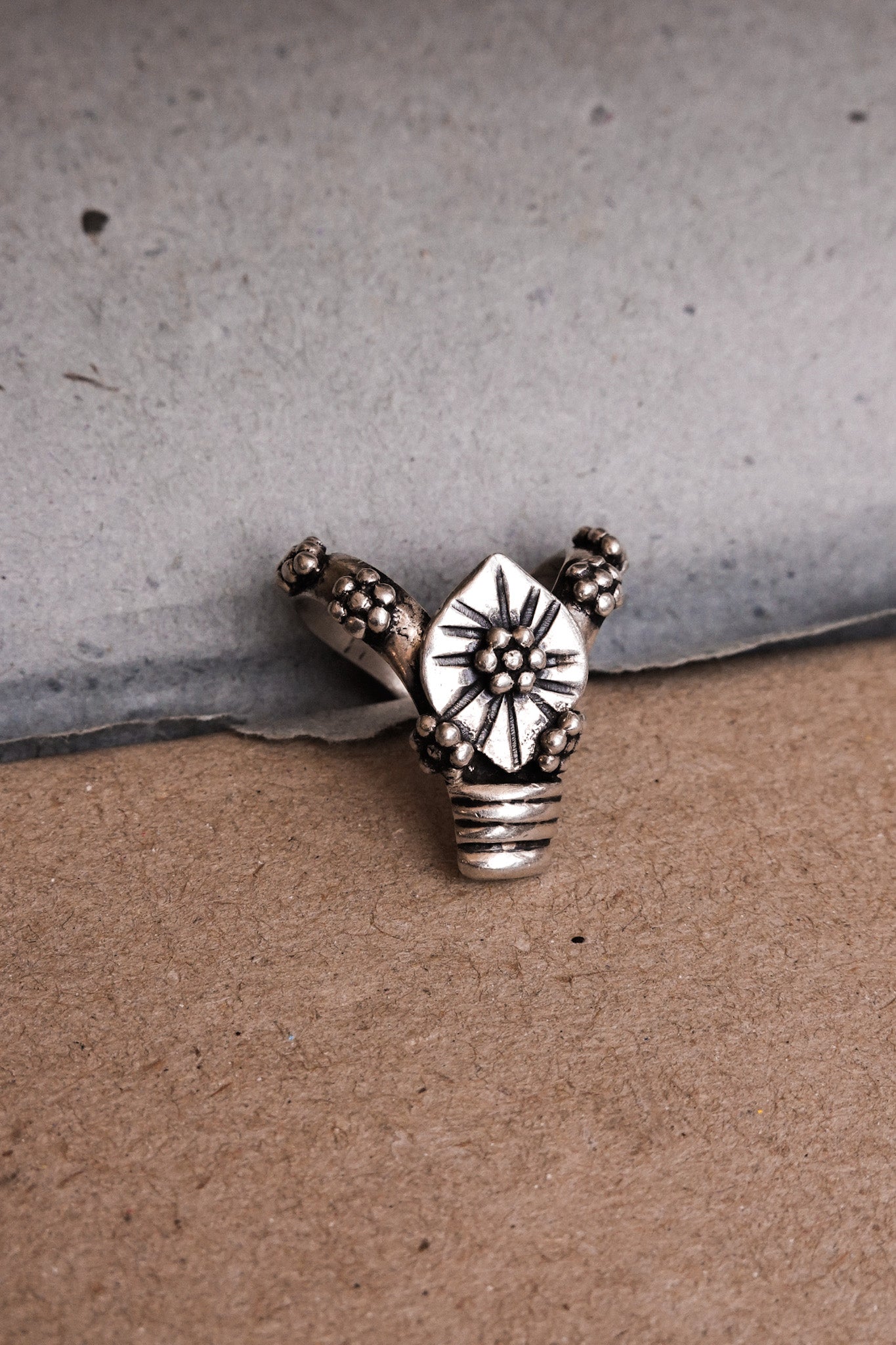 N186 - Banjara inspired Silver Rings with granules