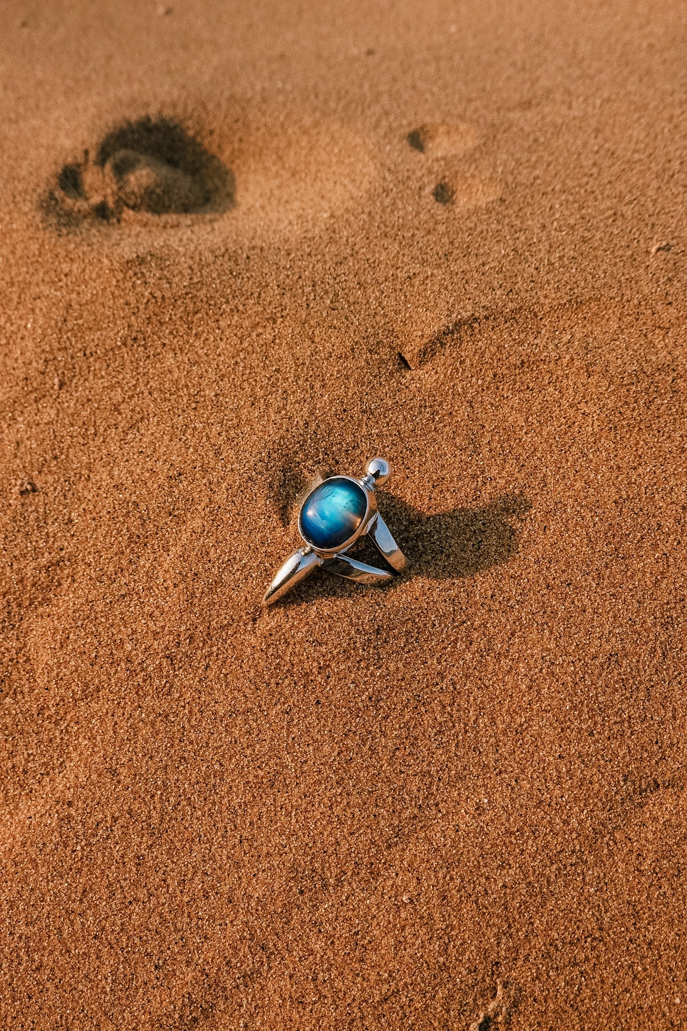 N178 - Silver Ring with  Rainbow Moonstone
