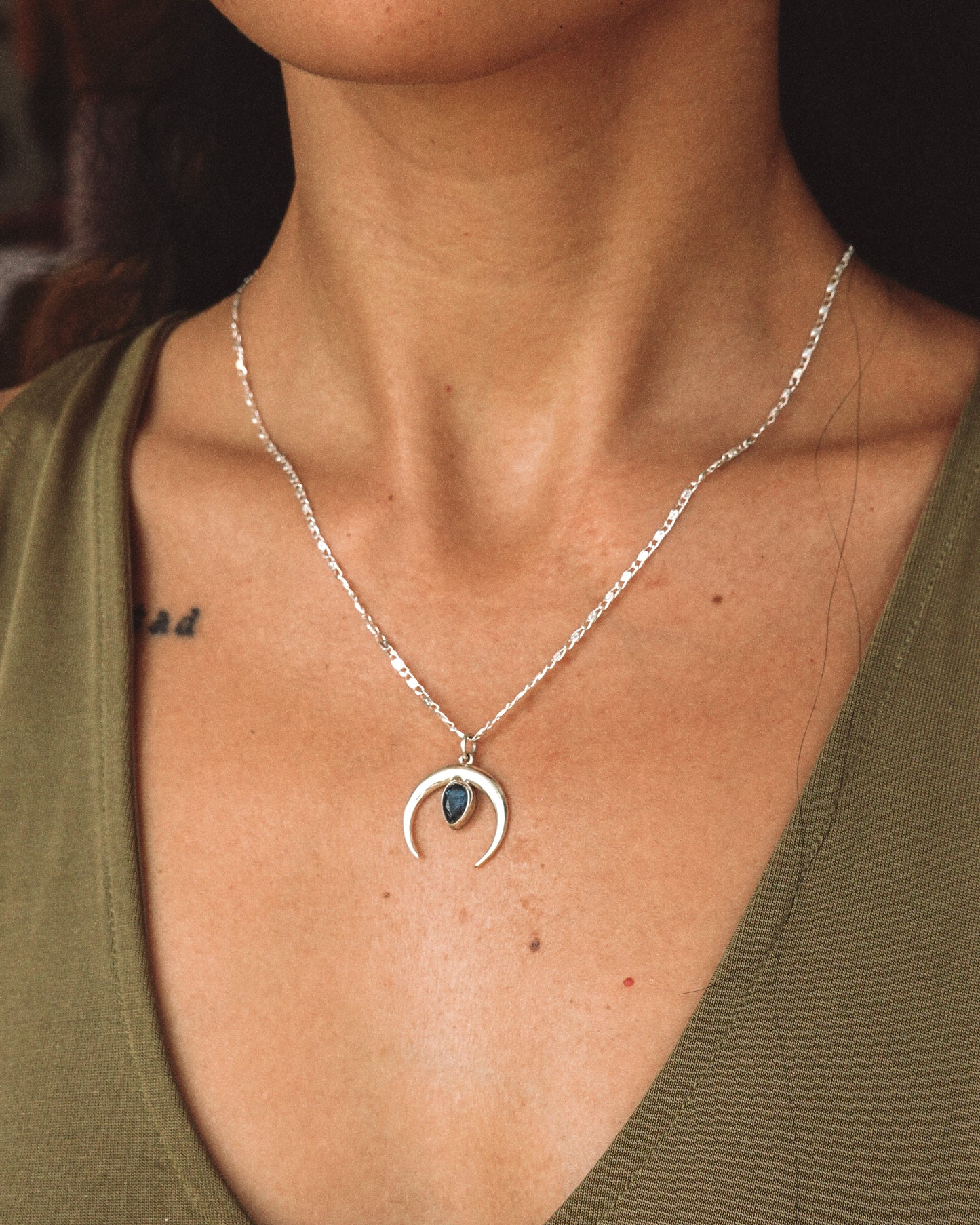 N133- Chandra maa Silver Necklace