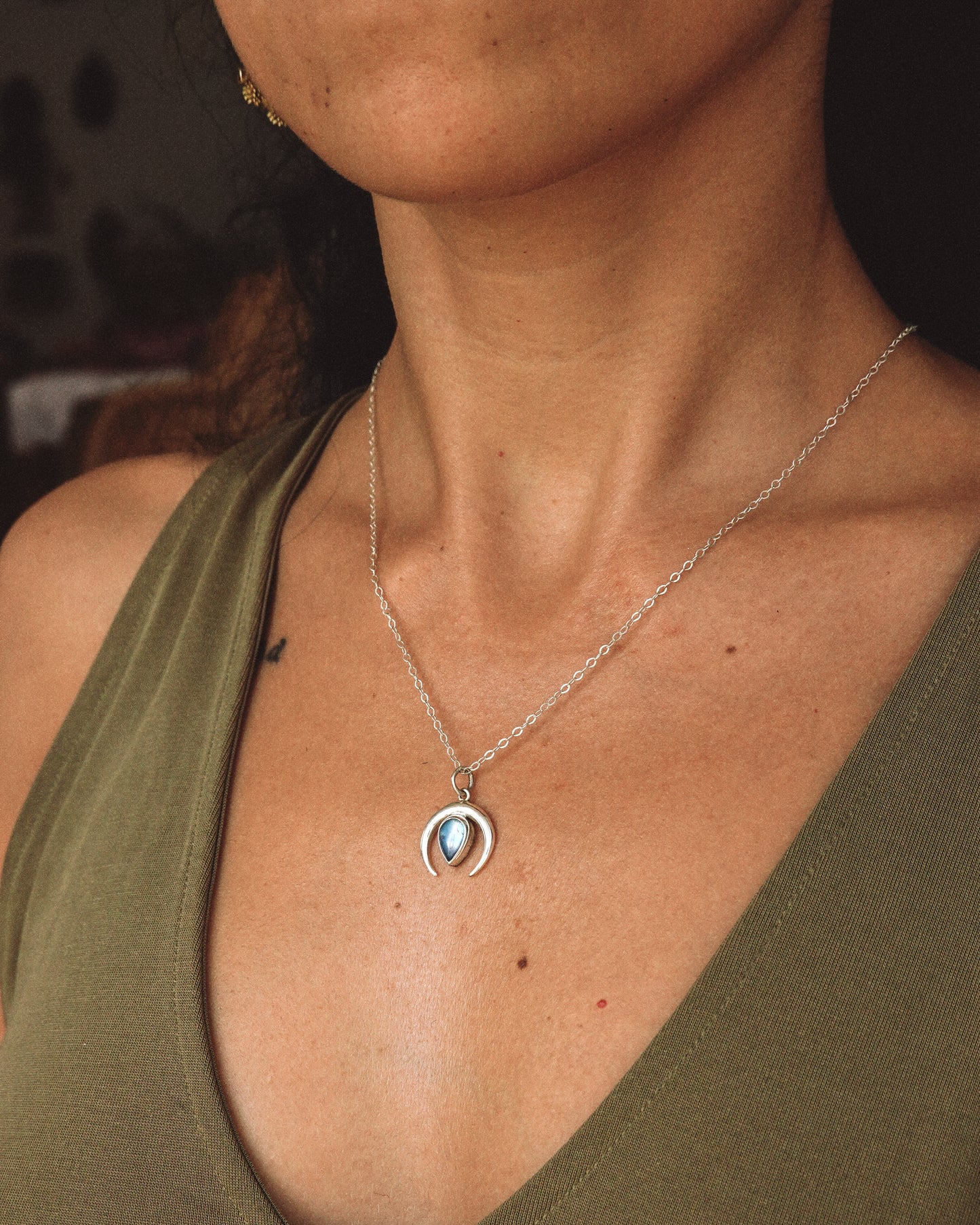 N133- Chandra maa Silver Necklace