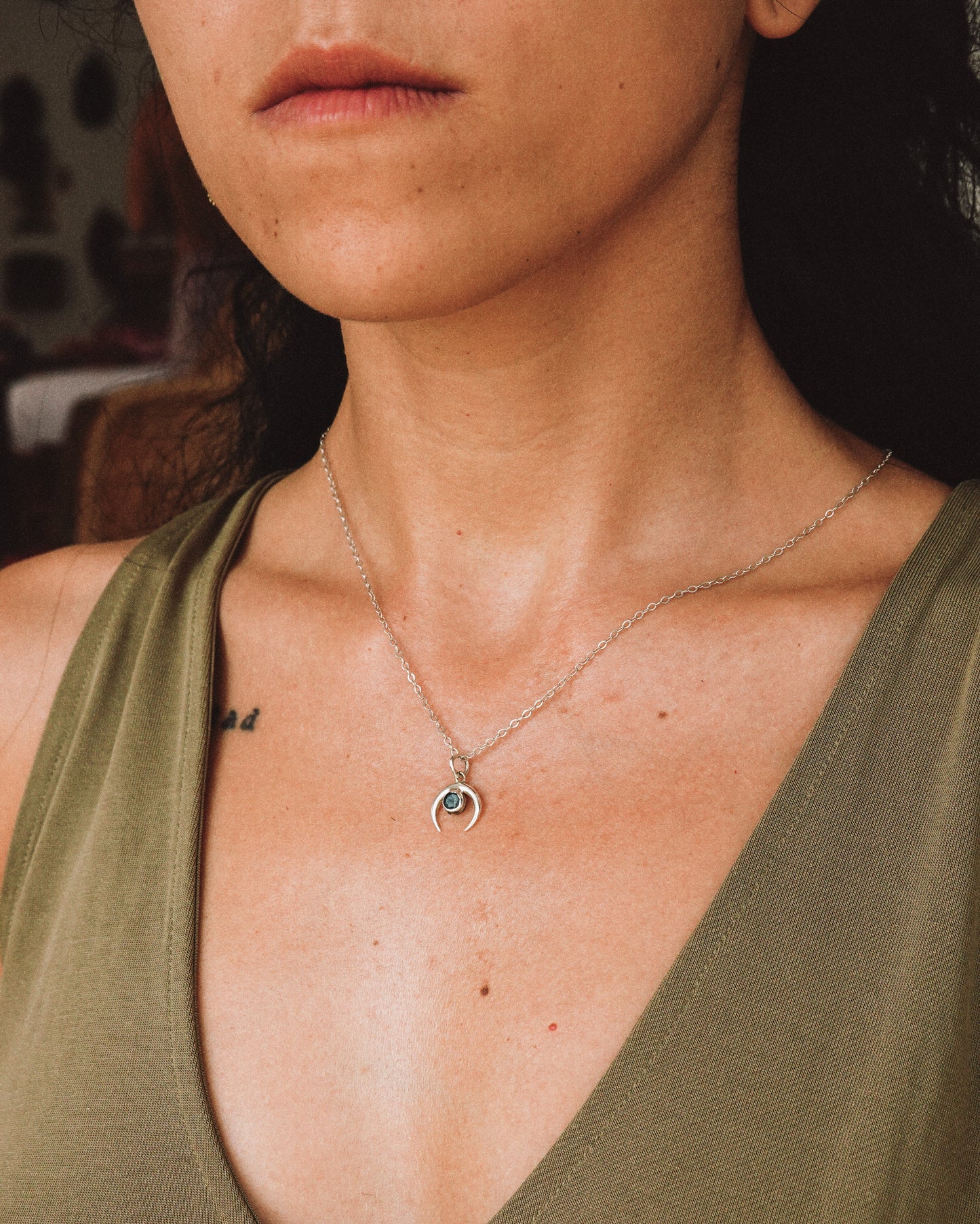 N133- Chandra maa Silver Necklace