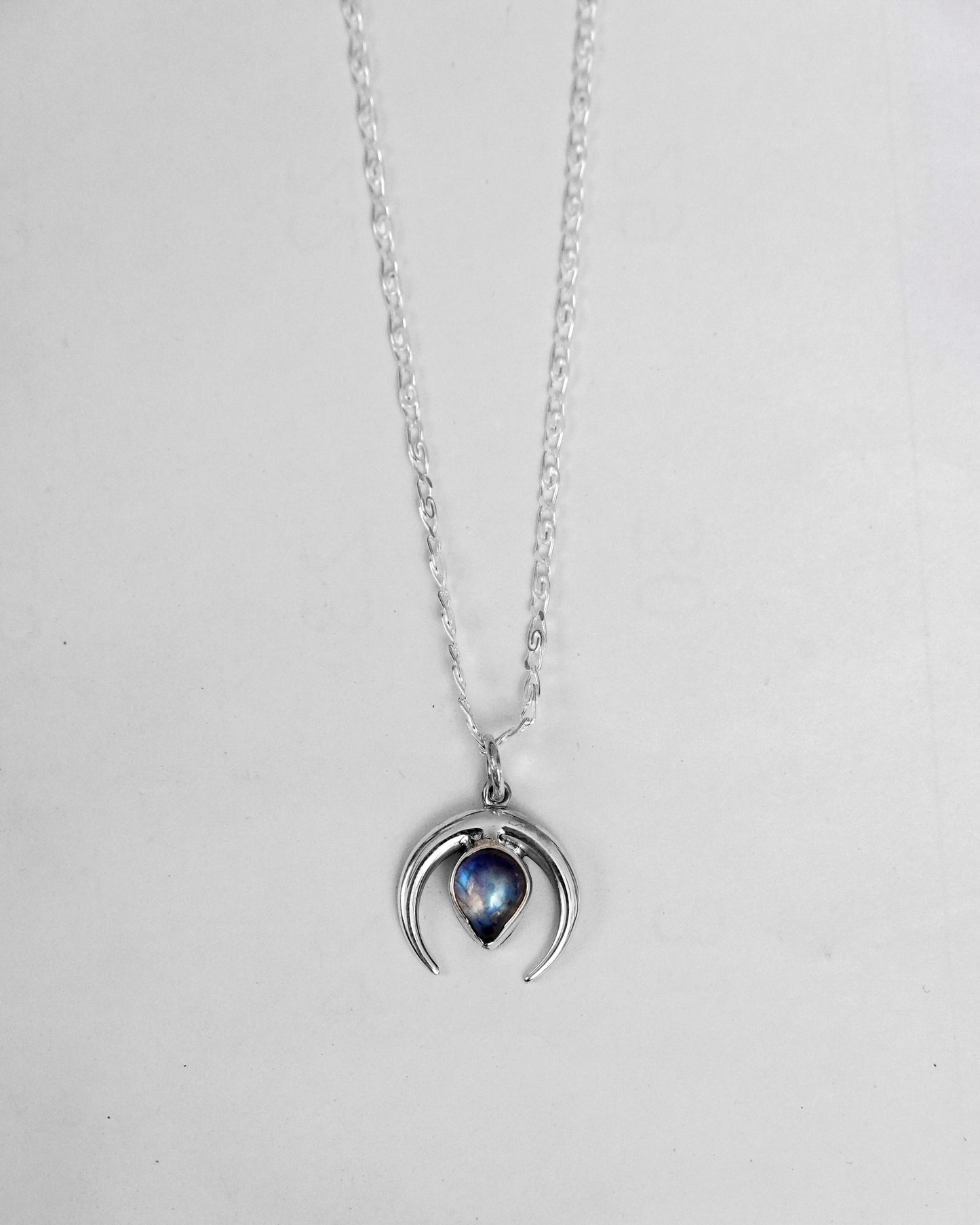 N133- Chandra maa Silver Necklace