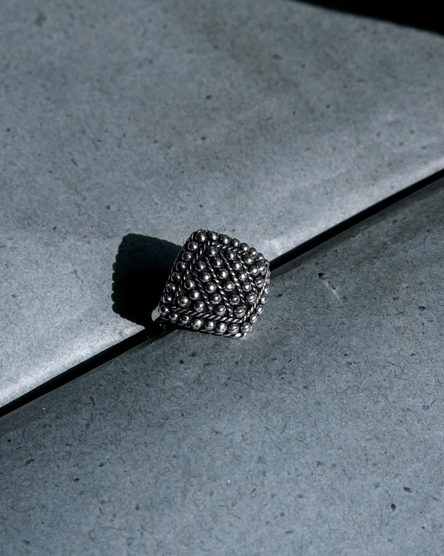 N111 - Special West Bengal Goldsmith Technique  Adjustable Silver Ring