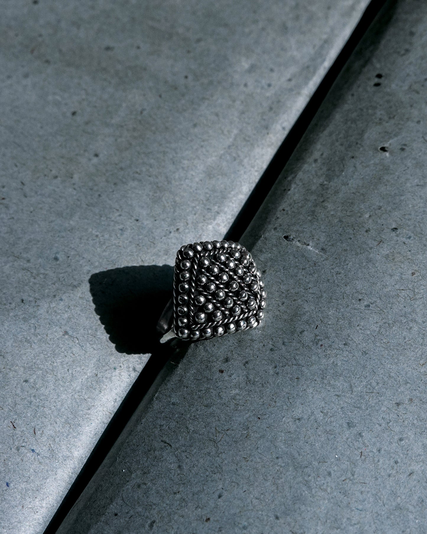 N111 - Special West Bengal Goldsmith Technique  Adjustable Silver Ring