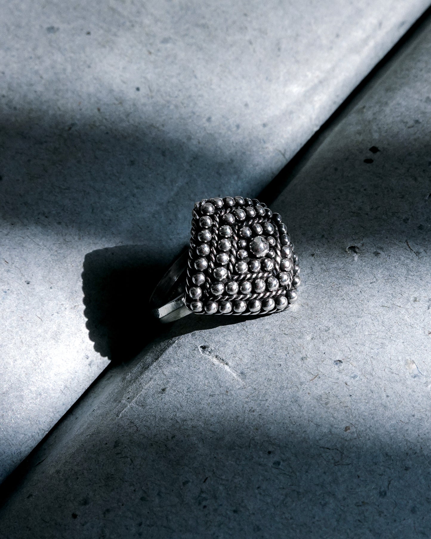 N112 - Special West Bengal Goldsmith Technique  Adjustable Silver Ring