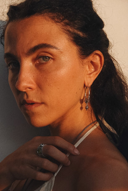 N228 – Micro Granulated Hoop Earrings