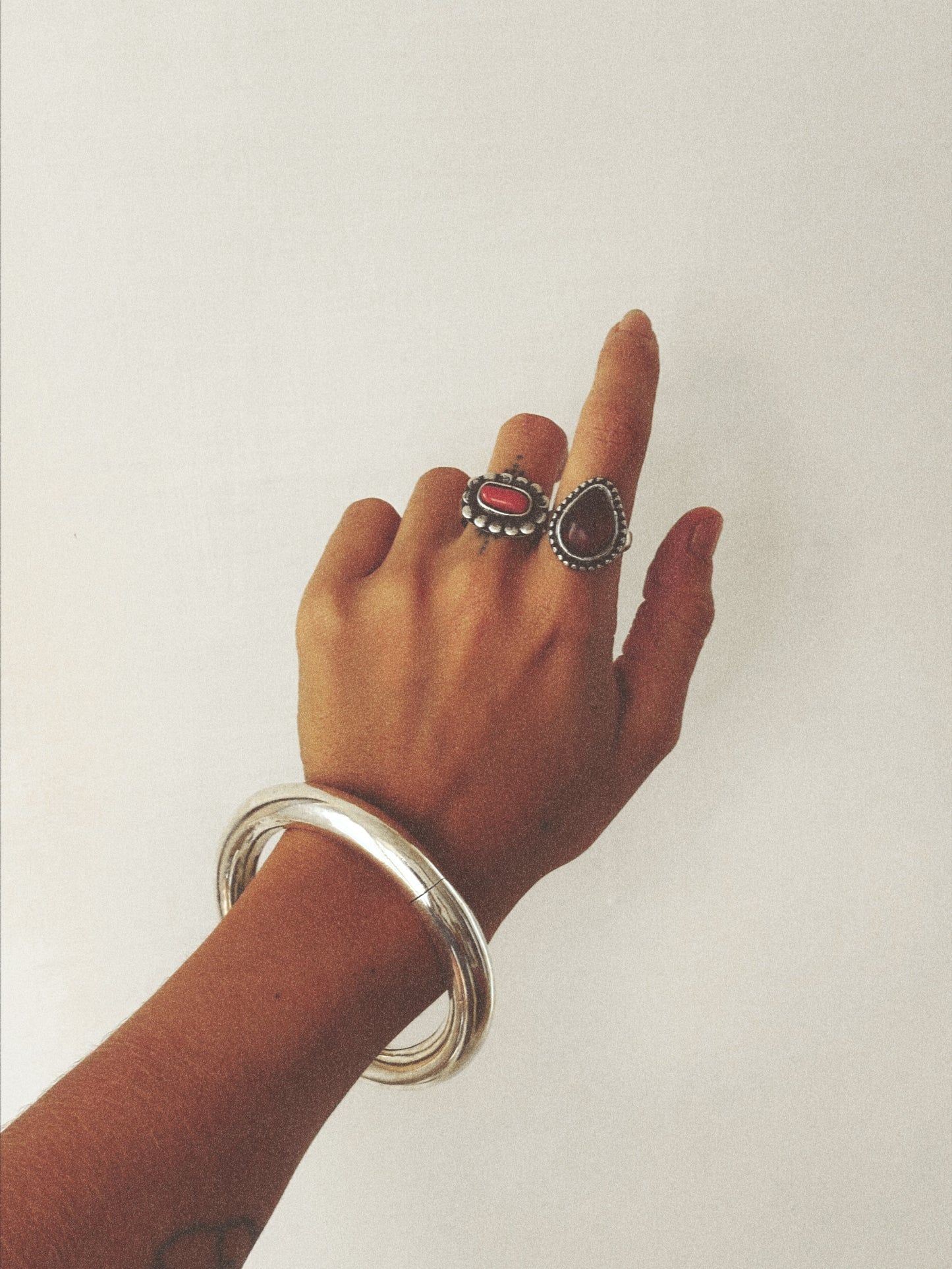 N39- Single Rigid Silver 925 Openable Kada Bangle Handmade MOTI