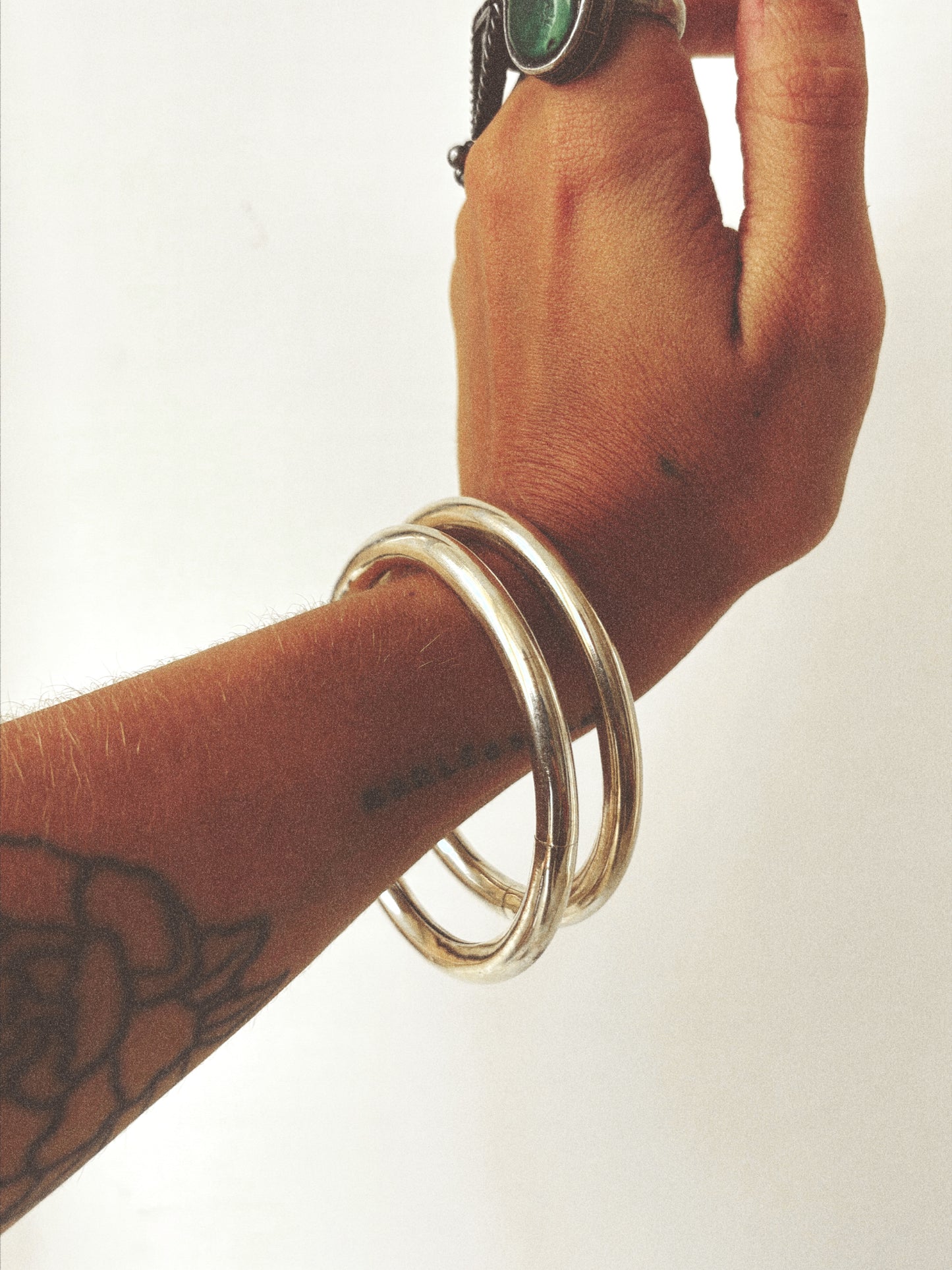 N38- Couple Rigid Silver 925 Openable Kada Bangles Handmade PATLI