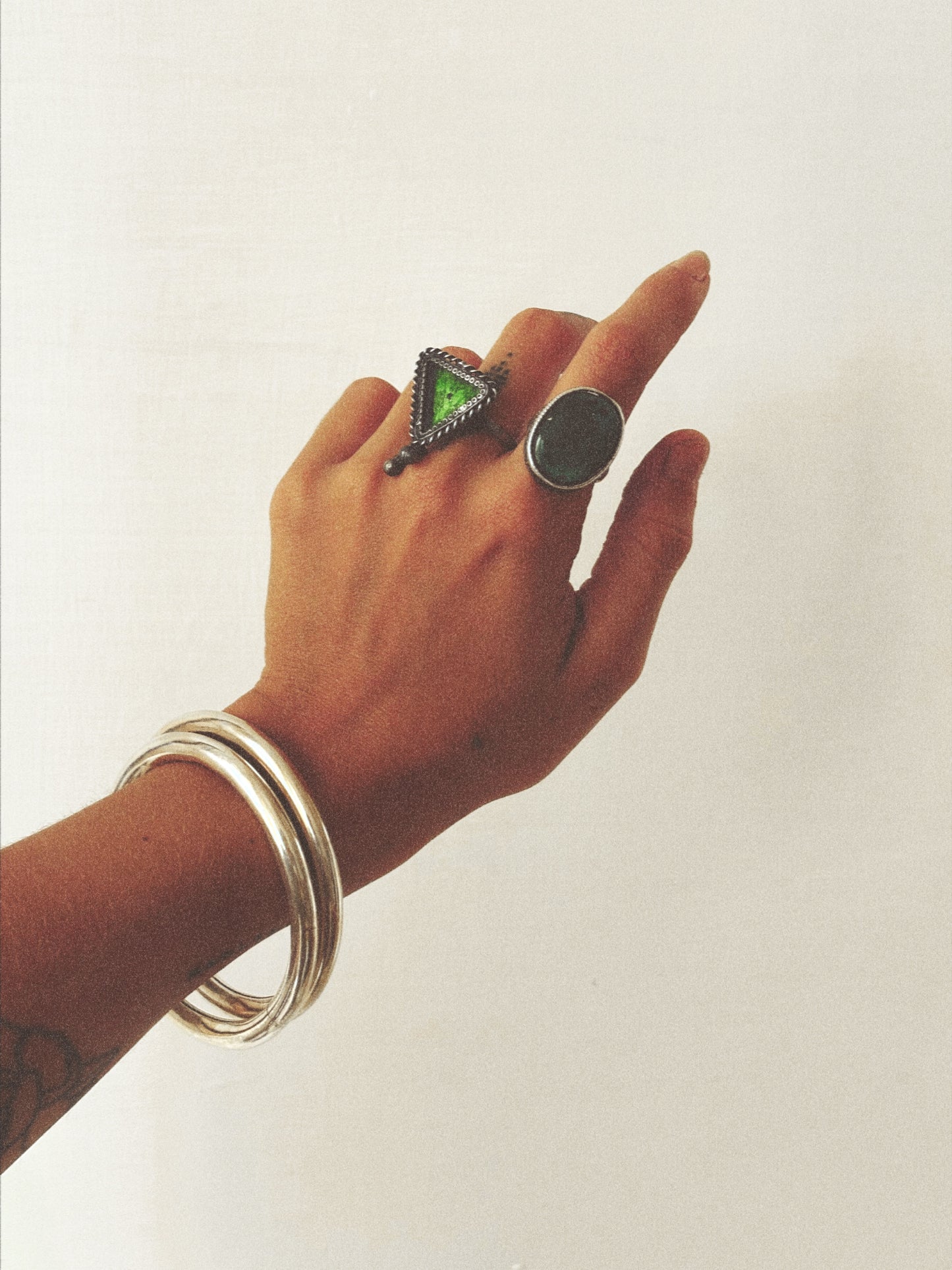 N38- Couple Rigid Silver 925 Openable Kada Bangles Handmade PATLI