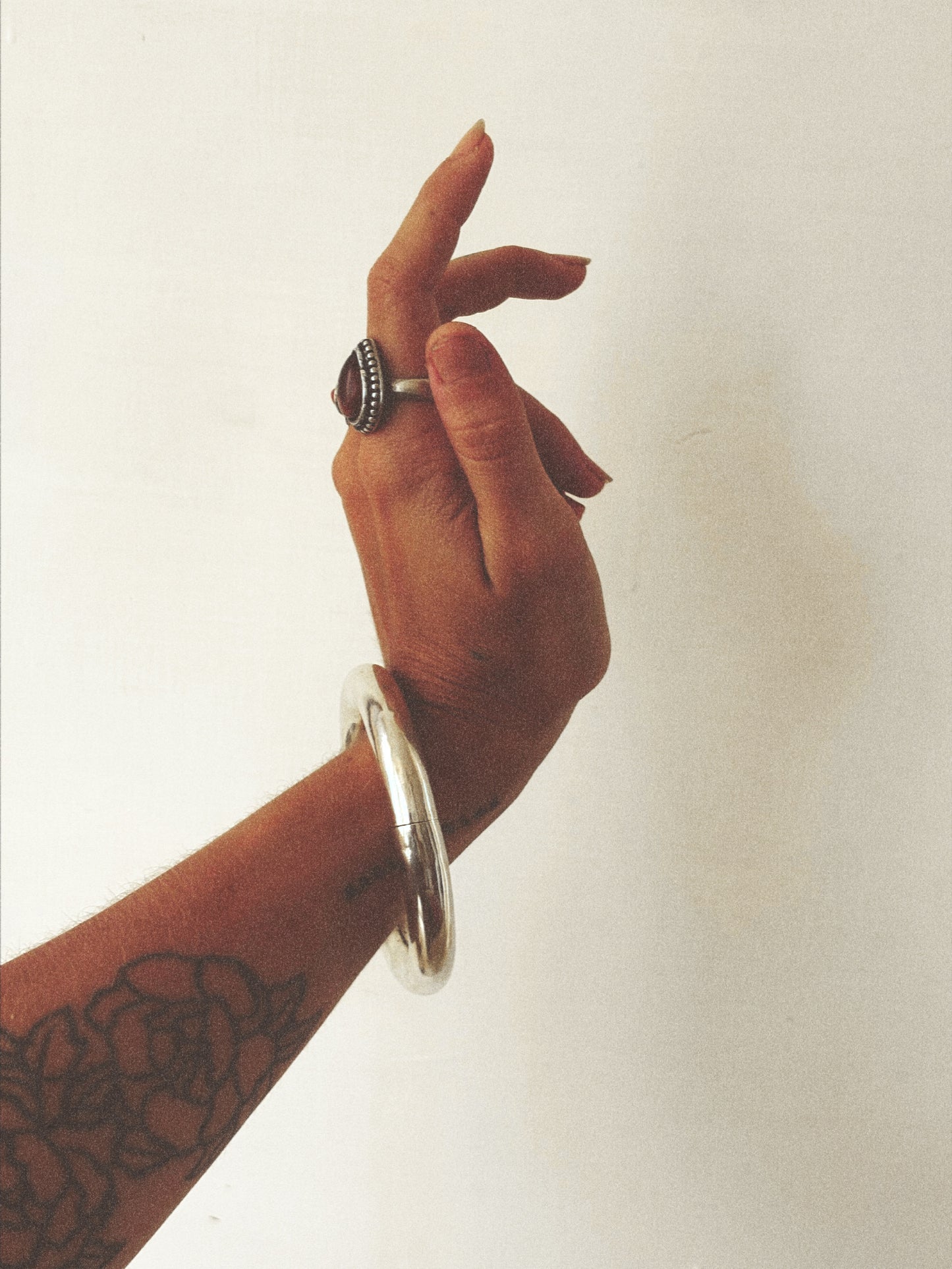 N39- Single Rigid Silver 925 Openable Kada Bangle Handmade MOTI