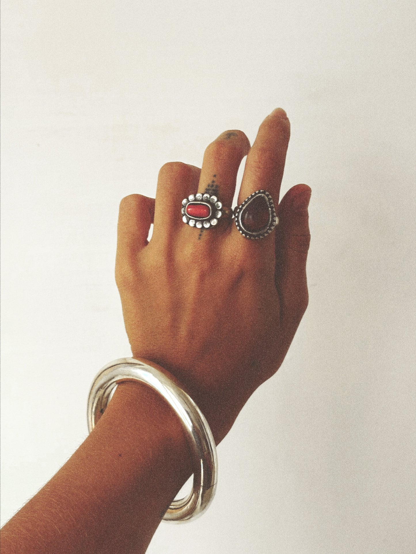 N39- Single Rigid Silver 925 Openable Kada Bangle Handmade MOTI