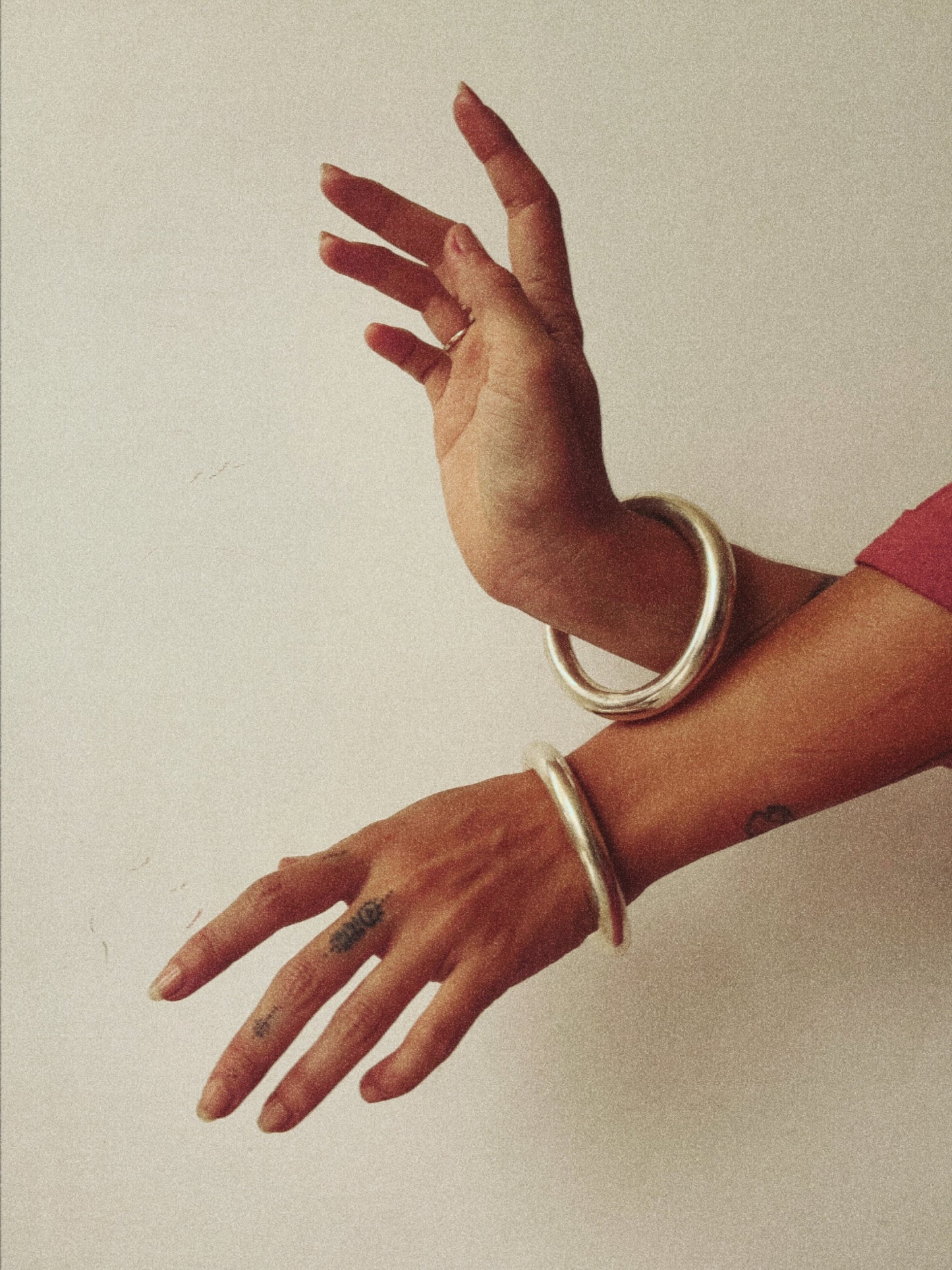 N39- Single Rigid Silver 925 Openable Kada Bangle Handmade MOTI