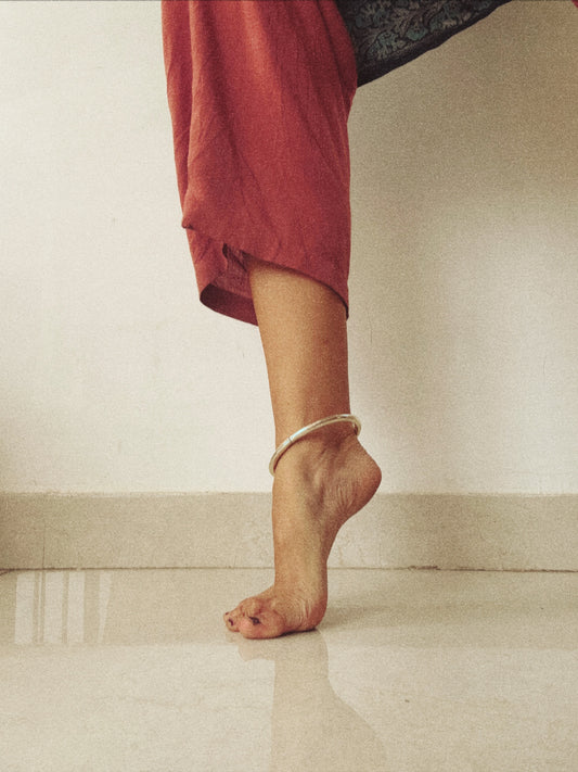 N40-  Rigid Silver 925 Openable Kada Anklet Handmade