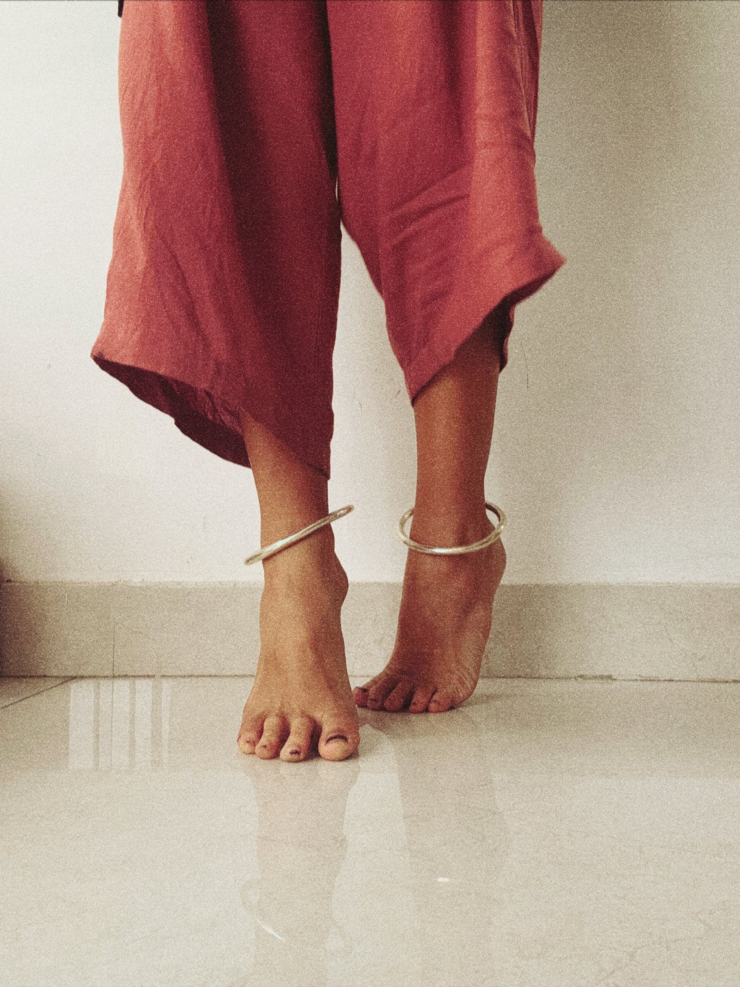 N40-  Rigid Silver 925 Openable Kada Anklet Handmade