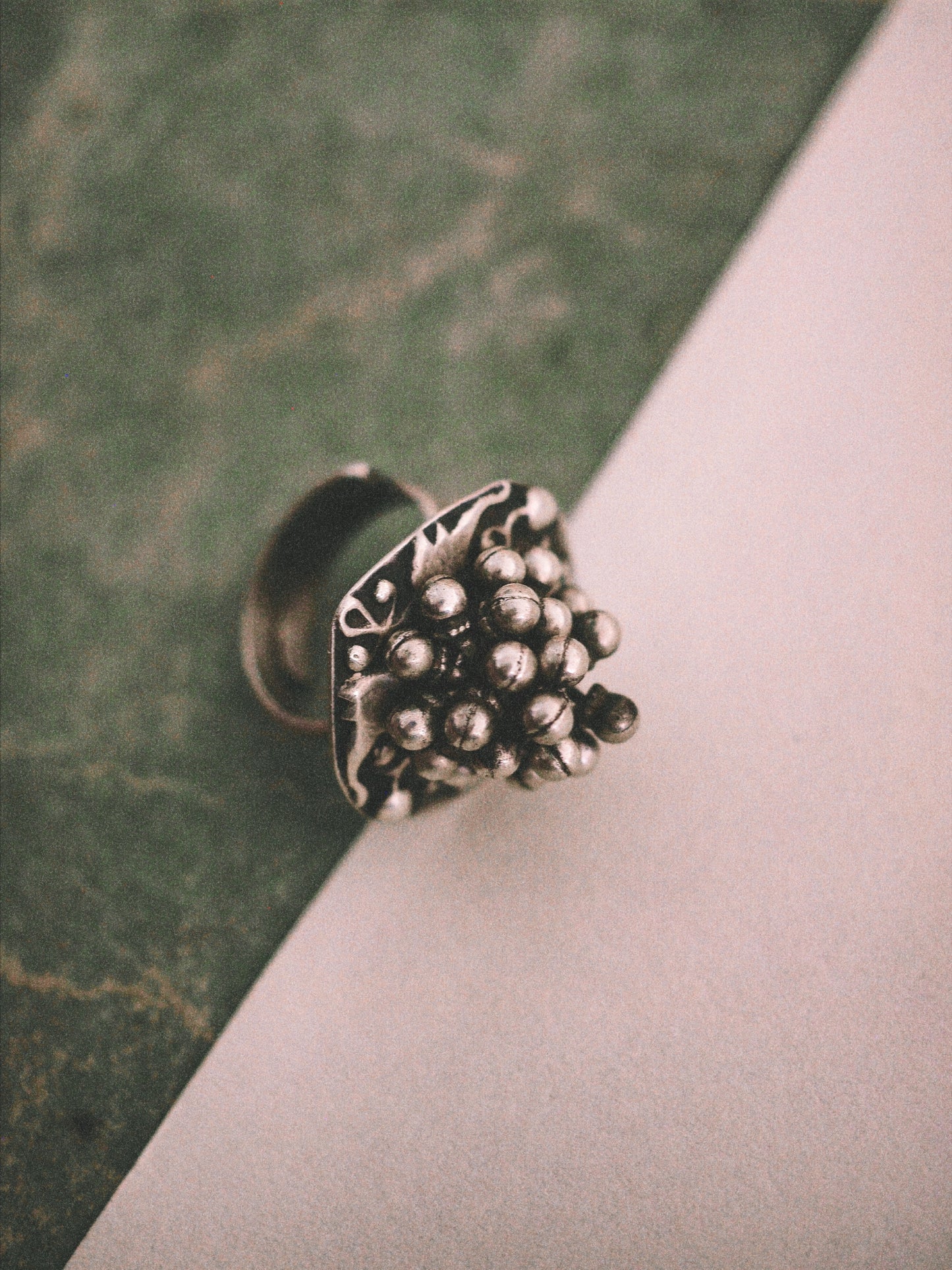 N58 – Handmade Silver 925 Adjustable Vintage Rajasthani Ring with moving bells