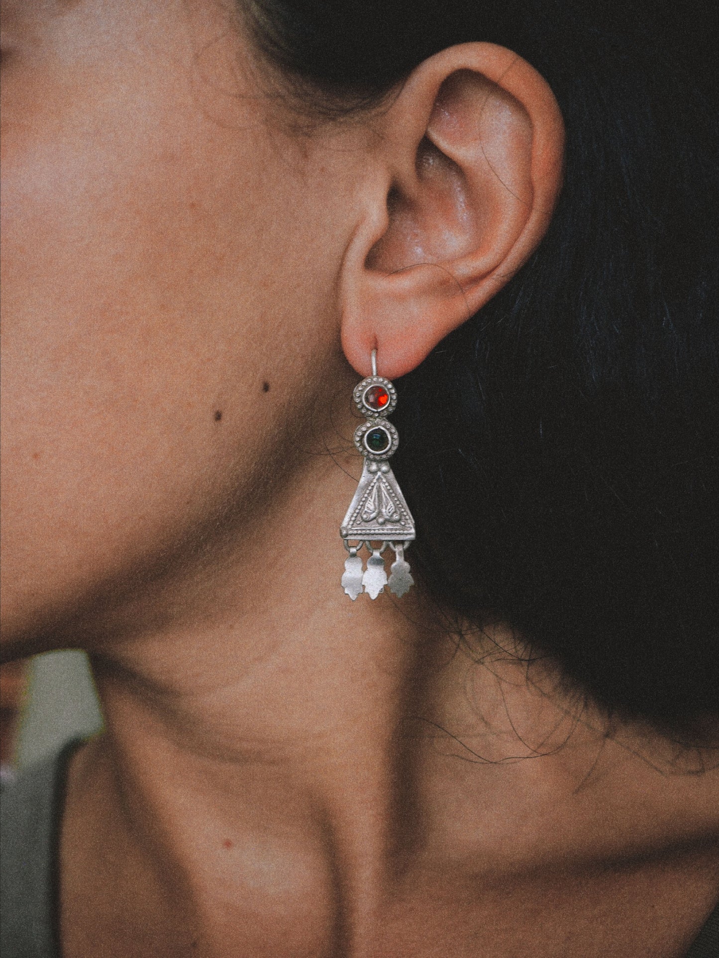N61 – Handmade Silver Tribal Earrings From Northern india