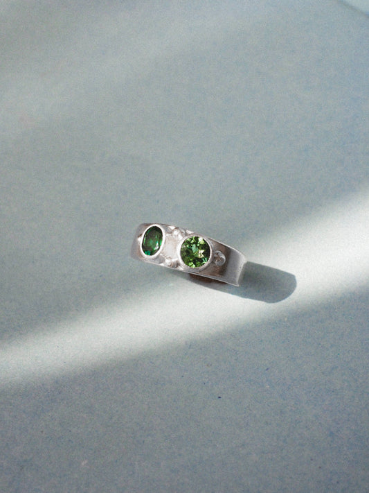 CANDY RING FOREST SIZE 12 TURMALINE AND KAYANITE
