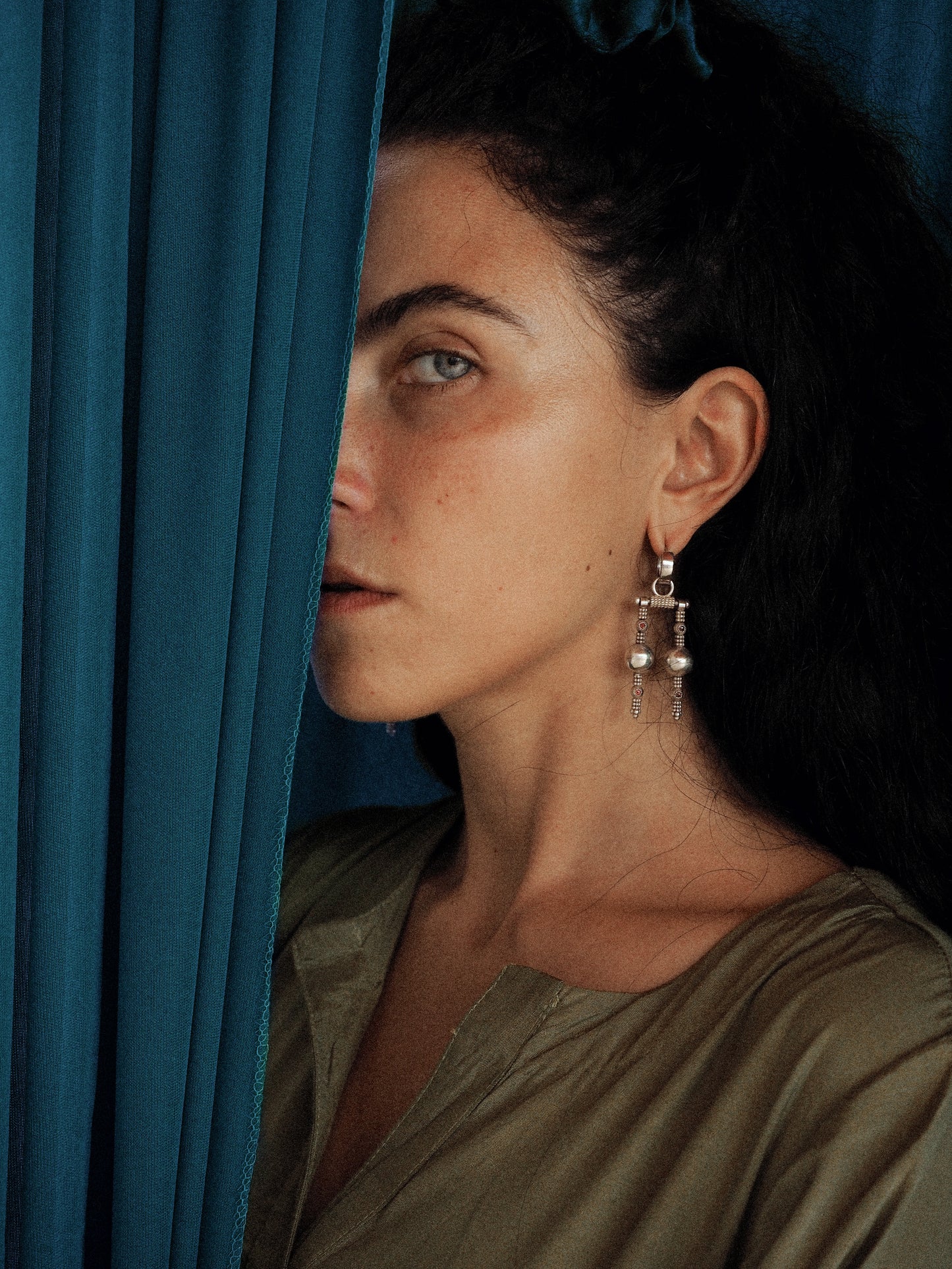 N29 - Mandiri Earrings with Red and Pink Garnet